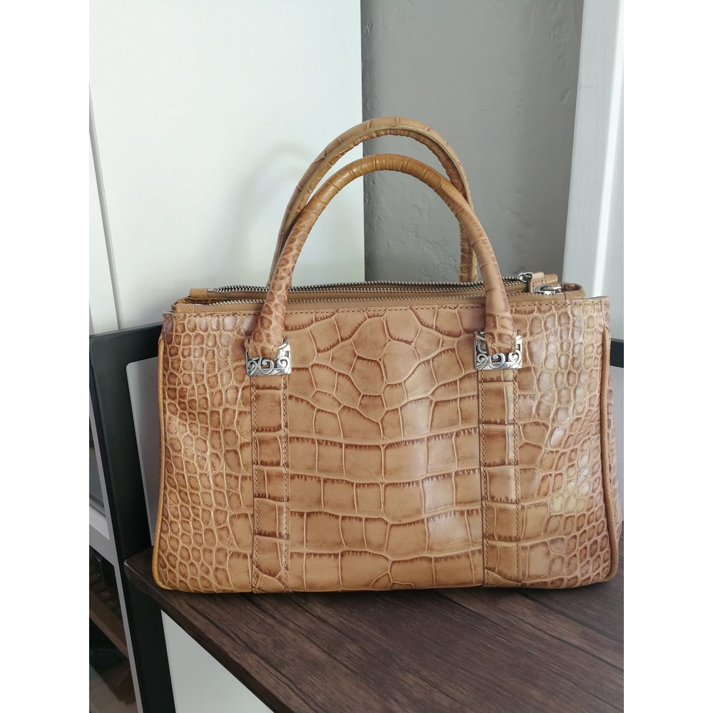 Brighton corcodile pattern leather Satchel